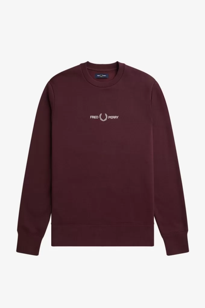 bestickte Herren-Sweatshirts Oxblood
