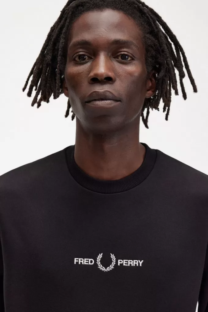 bestickte Herren-Sweatshirts Schwarz