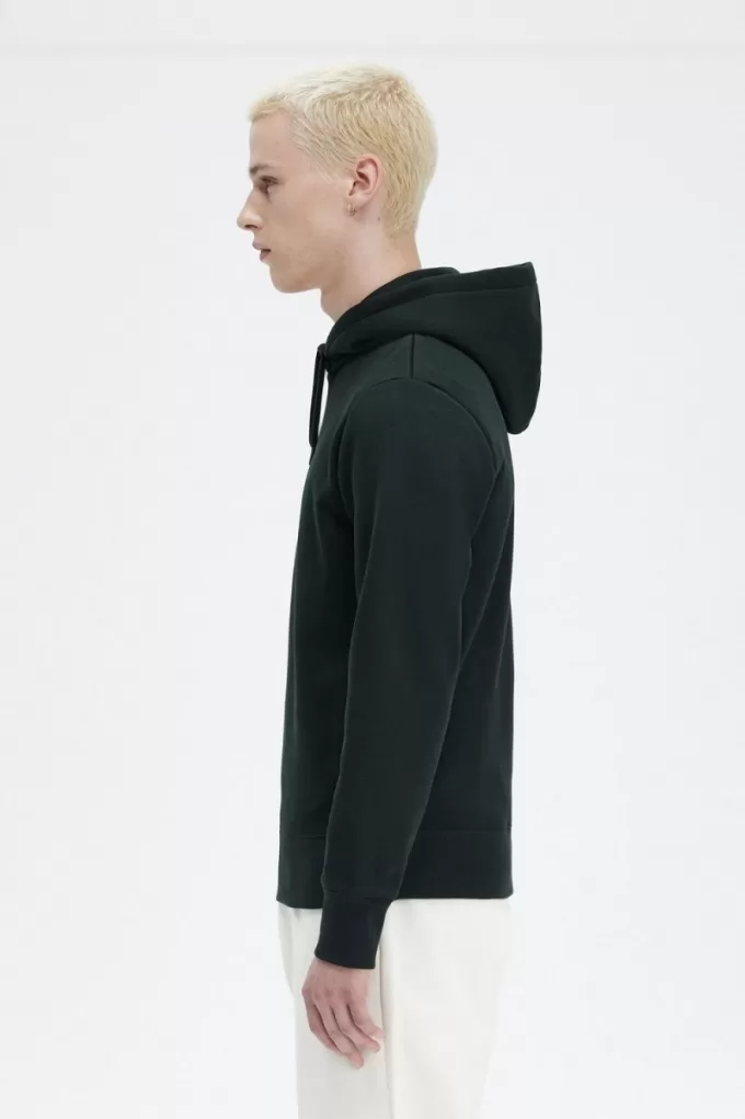 bestickte Kapuzenpullover für Herren, Nachtgrün