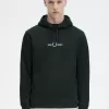 bestickte Kapuzenpullover für Herren, Nachtgrün