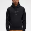 bestickte Kapuzenpullover für Herren, Schwarz