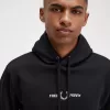 bestickte Kapuzenpullover für Herren, Schwarz