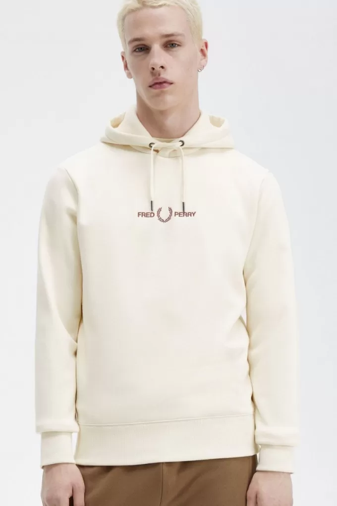 bestickte Kapuzenpullover für Herren in Beige