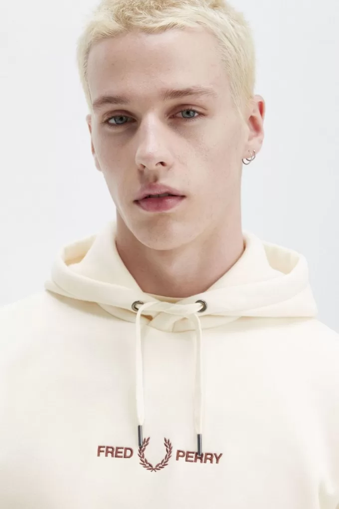 bestickte Kapuzenpullover für Herren in Beige