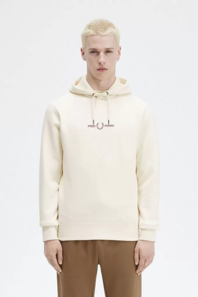 bestickte Kapuzenpullover für Herren in Beige