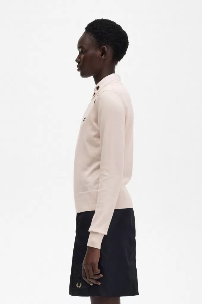 bestickter Damenpullover in Milchrosa