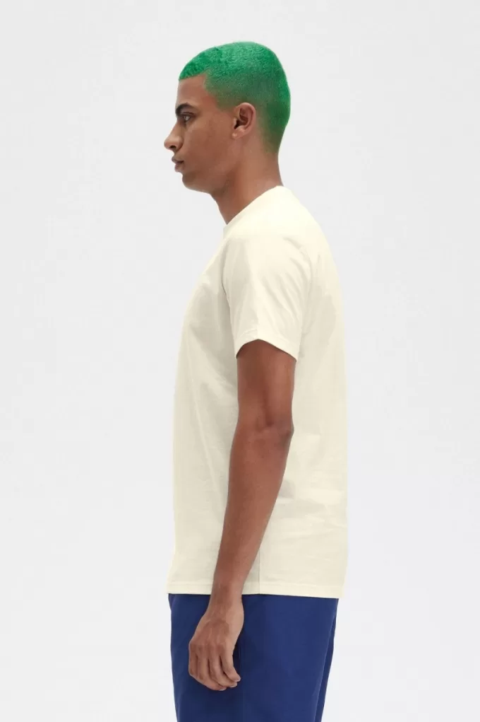 besticktes Herren-T-Shirt Beige