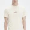 besticktes Herren-T-Shirt Beige