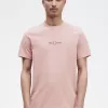 besticktes Herren-T-Shirt Dusty Rose Pink