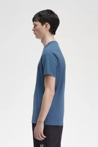 besticktes Herren-T-Shirt Mitternachtsblau