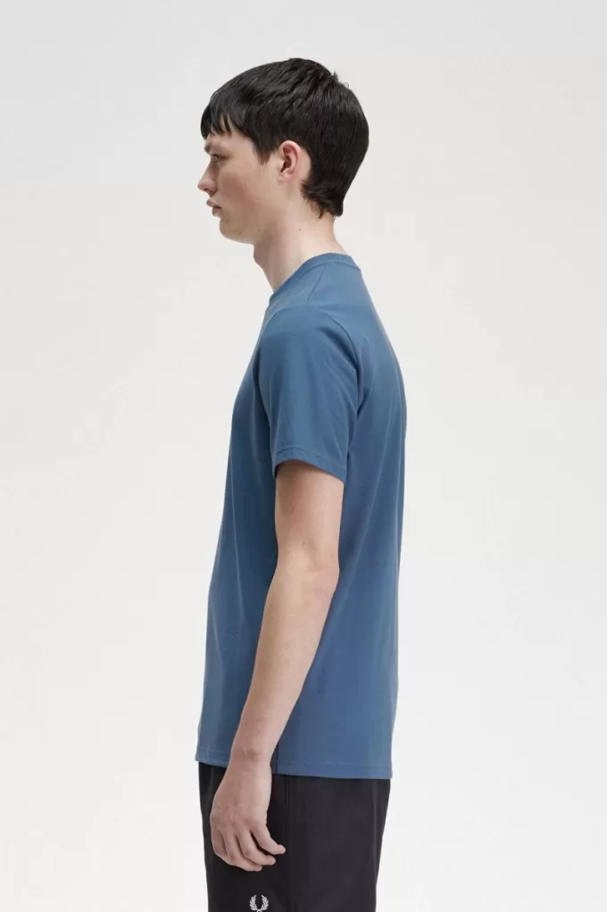 besticktes Herren-T-Shirt Mitternachtsblau