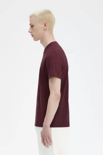 besticktes Herren-T-Shirt Oxblood