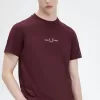 besticktes Herren-T-Shirt Oxblood