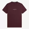 besticktes Herren-T-Shirt Oxblood