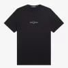 besticktes Herren-T-Shirt Schwarz