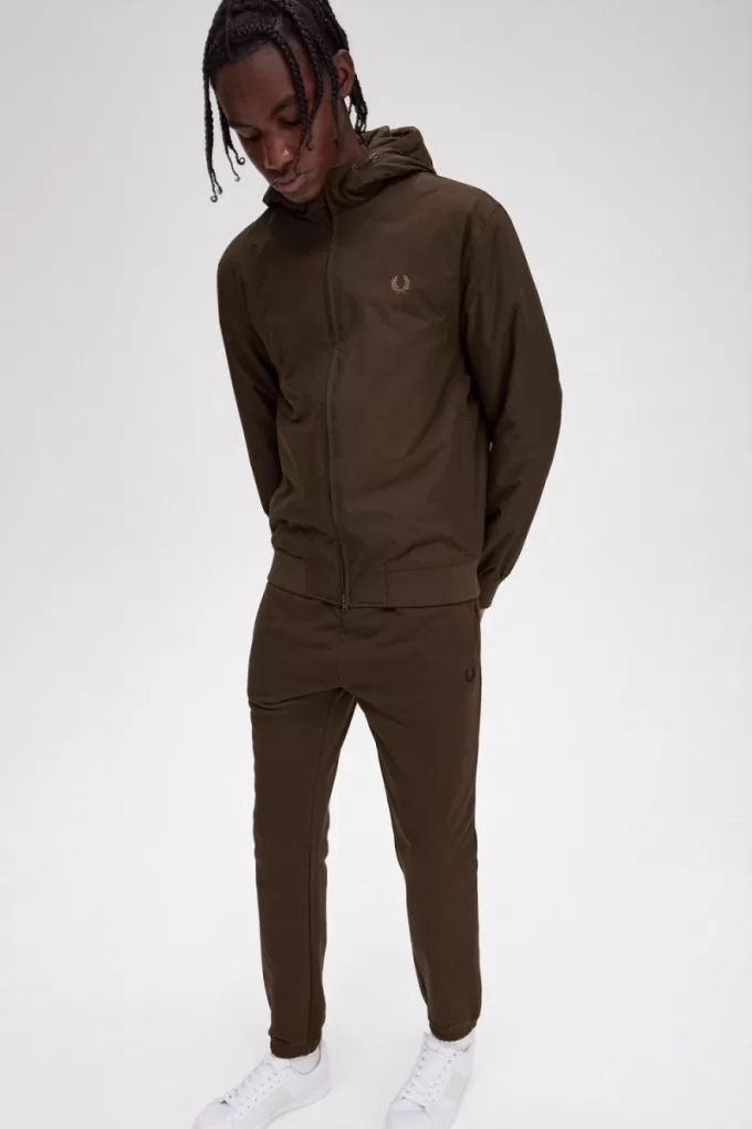 gepolsterte Brentham Herrenjacke mit Kapuze, gebrannter Tabak