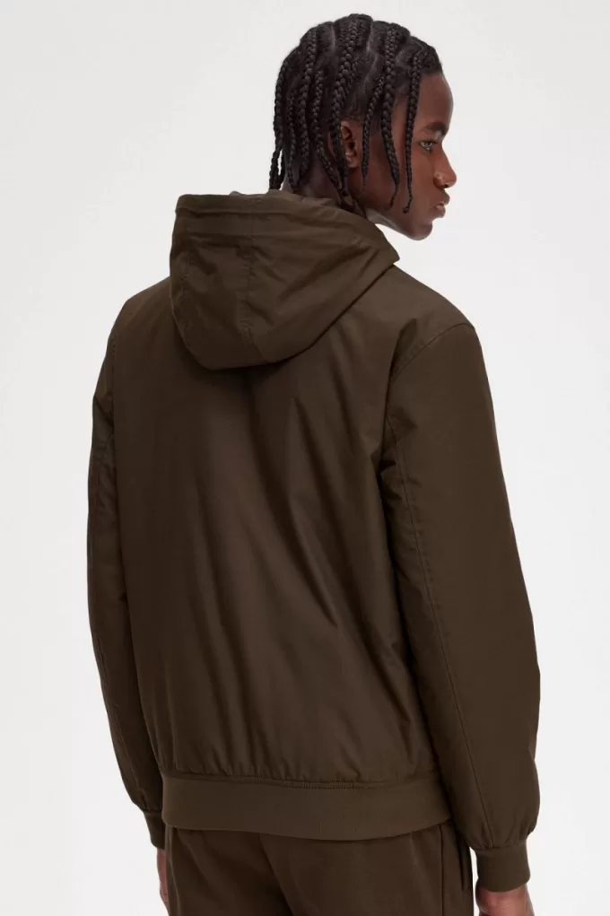 gepolsterte Brentham Herrenjacke mit Kapuze, gebrannter Tabak