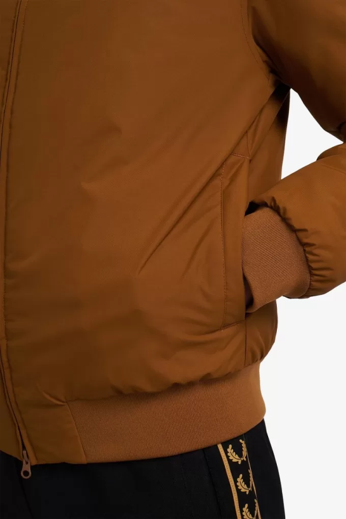 gepolsterte Brentham-Herrenjacken mit Kapuze, dunkler Kaffee