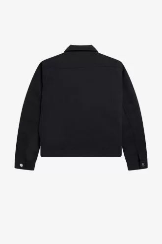 gepolsterte Denim-Herrenjacken Schwarz