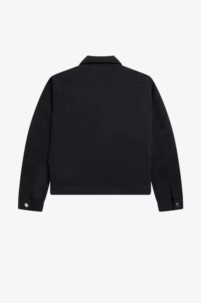 gepolsterte Denim-Herrenjacken Schwarz gepolsterte Denim-Herrenjacken Schwarz