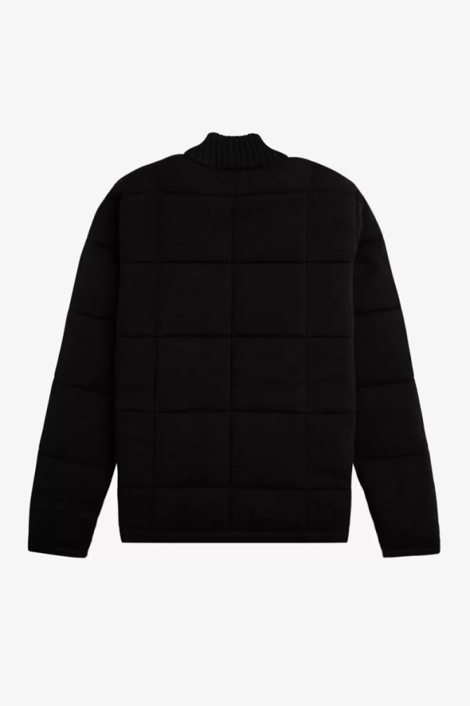 gesteppte gestrickte Herrenjacken Schwarz