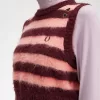 gestreifte gestrickte Damen-Tanktops Oxblood