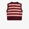 gestreifte gestrickte Damen-Tanktops Oxblood