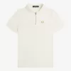 strukturiertes Herren-Poloshirt mit Reißverschluss, Beige