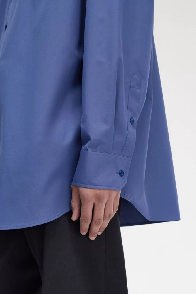 – Übergroßes Utility-Herrenhemd in Königsblau
